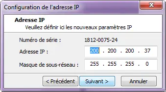 Configuration IP et masque